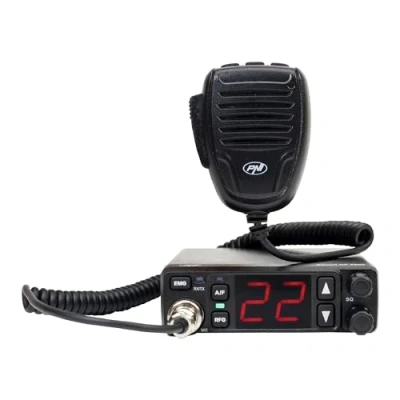 Image of PNI Escort HP 5500 CB radio station, multistandard, 4W, AM FM, 12V/24V, ASQ, RF Gain, cigarette lighter socket included