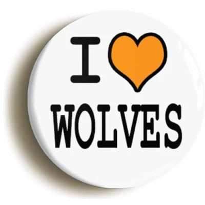 Image of Ozorath I Heart Love Wolves Button Badge (1inch / 25mm diameter)