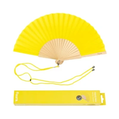 Image of Fisura Original handheld folding Fan with pattern .wooden fan. holding Hand Fans. Birthday Gifts Wedding Party Decoration. hanger included (Lime)