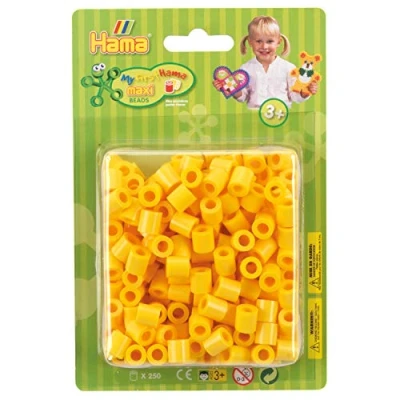 Image of Hama 10.8503 250 Maxi Beads in Blister Yellow, Klein