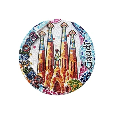 Image of Barcelona Spain 3D Mosaic Refrigerator Magnet Tourist Travel Souvenirs Handmade Resin Craft Magnetic Stickers Home Kitchen Decoration Fridge Collection Gift
