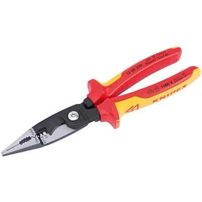 Image of Knipex 13 88 200 UKSBE Fully Insulated 200mm Electricans Universal Installation Pliers