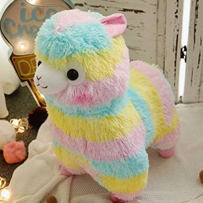Image of XIAOHONG Soft Llama Stuffed Animal Toy Rainbow Llamacorn Alpaca Plush Animals Cute Doll Pillows Large Adorable Birthday Gift (35cm)