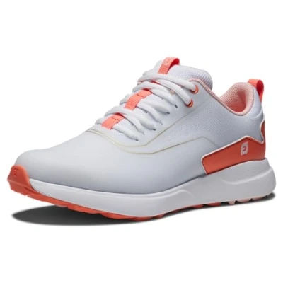 Image of FootJoy Women&#039;s Performa Golf Shoe, White/White/Coral, 5.5 UK