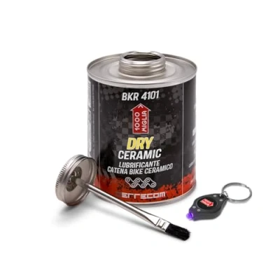 Image of Errecom 1000 Miglia BKR 4101 CERAMIC Dry Lube Bike Chain for and Dusty Weather Conditions 900 ml, fluorescent scented formula, All In One Can, Brush included