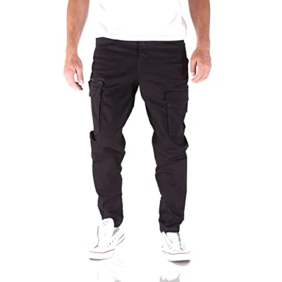 Image of JACK&amp;JONES JEANS INTELLIGENCE Men&#039;s JJIACE JJDEX Tapered AKM Black NOOS Cargo Pants, 27/30