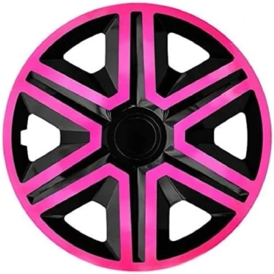 Image of NRM Action 4 x Universal Wheel Trims Hub Caps Set of Cars (Orange / Black 14 Inches)
