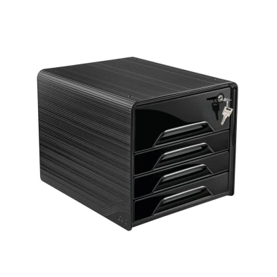 Image of CEP Smoove Secure Filing Module, 4 Drawers, Black
