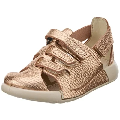 Image of ECCO Baby Girls 2nd Cozmo Fisherman I Fis Sandal, Hammered Bronze, 3.5 UK Child