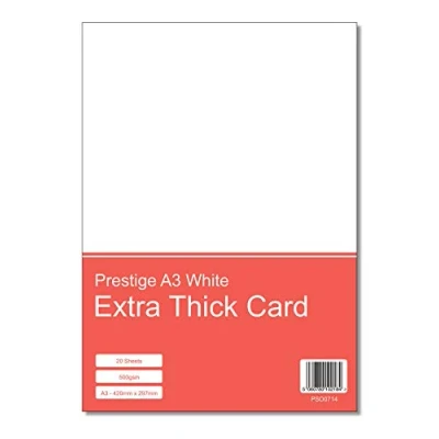 Image of Prestige Premium Super Thick A3 White 500gsm Craft Card Extra Crafting (Pack of 20 Sheets)