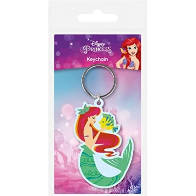 Image of Pyramid International Disney The Little Mermaid Ariel &amp; Flounder Rubber Keyring Keychain Fob