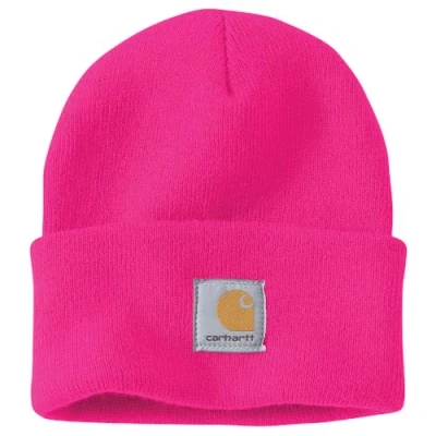 Image of Carhartt Men&#039;s Knit Cuffed Beanie, Pink Glow, One Size