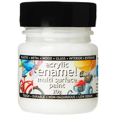 Image of Polyvine 729870011410 20ml Acrylic Enamel Paint White Gloss