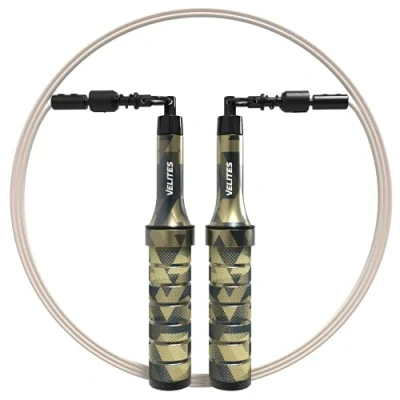 Image of Velites Weighted Jump Rope for Crosstraining, Boxing and Fitness Earth 2.0 Ideal Maximizing Muscle Strength Aluminium (Kamo)