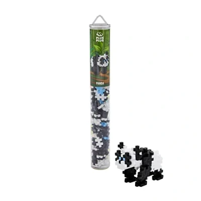Image of Plus 9604195 52328 Creative Building Blocks Tube, Panda, Ingenious Construction Toy, 100 Pieces, Multicoloured