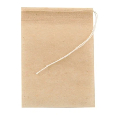 Image of Empty SELF Fill Teabags, Unbleached Paper, COMPOSTABLE, Medium Size, Drawstring, 7x9cm, 100