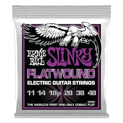Image of Ernie Ball Power Slinky Flatwound Electric Guitar Strings 11 48 Gauge (P02590)