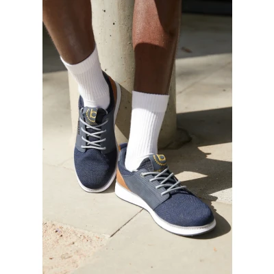 Image of bugatti Men&#039;s Sneaker with memory foam in a sporty design, ergonomic fit, Dark Blue, 7.5 UK