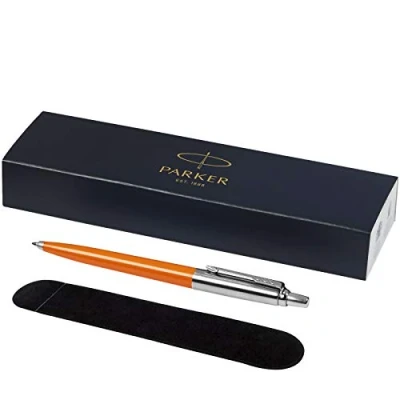 Image of PARKER &quot;Jotter ballpoint pen with Velvet Pouch in gift box black ink (orange)
