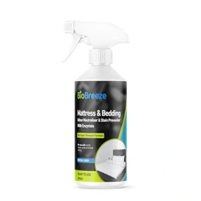 Image of BioBreeze Mattress Cleaner Dry Cleaning Spray Sofa &amp; Freshener, Strong Odour Neutraliser Stain Preventer Enzyme for Bedding Bed Fresh, 500ml