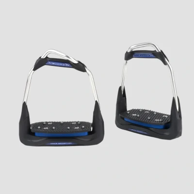 Image of Freejump Air&#039;S Stirrup Brown Straight Eye / Incline Grip Tread Stirrups Horse &amp; Equestrian