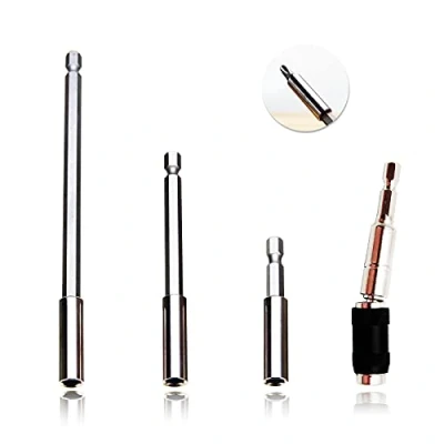 Image of Drill Bit Holder 3 PCS Magnetic Screwdriver Bits Universal 1/4 Hex Shank Holders Quick Change Flexible Extension+ Pivoting Screw YS 4