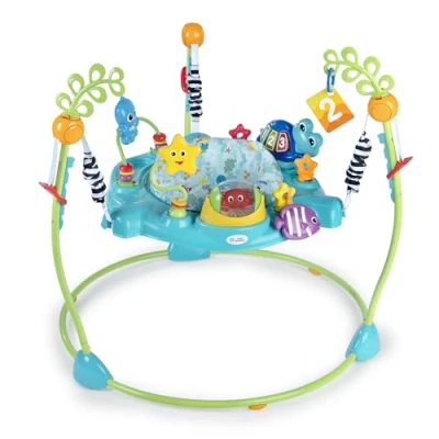 Image of Baby Einstein, Ocean Explorers Curiosity Cove 2 in 1 Educational Activity Jumper and Floor Toy, Ages 6 12 Months