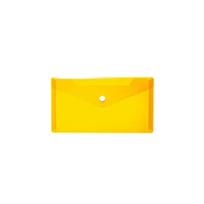 Image of HERMA 20038 Document Wallet, DIN Long, Transparent, Orange, Small Transparent Pockets Envelope with Press Stud, Plastic for School, University, Office, Travel