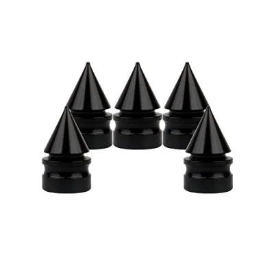 Image of SENZEAL 5pcs Spike Valve Caps for Tyres Aluminum Alloy Motorbike Bike Dust Black