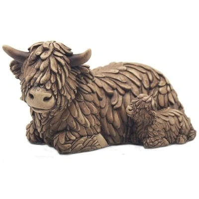Image of Lesser &amp; Pavey Hughie Highland Cow Calf Ornaments For Gift Lovely Gifts Home and Office Decoration From The Leonardo Collection Animal Range LP72938