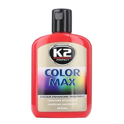 Image of K2 Color Max Colored Wax with carnauba, restores car shine, red 200ml