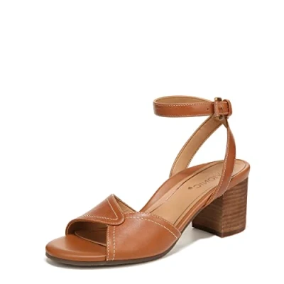 Image of Vionic Papaya Isadora Women&#039;s Heeled Sandal Supportive Walking Shoes with Vio Motion Technology for Heel Pain and Plantar Fasciitis Orthotic Insole Arch Support Medium Fit Tan UK 8
