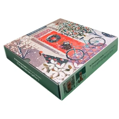 Image of Box of 16 Festive Christmas Deliveries Cards In 2 Designs Boxed Xmas ADBX0027