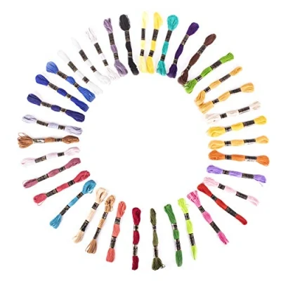 Image of Trimits Premium Embroidery Floss, 100% Cotton, Brights, 8 metre Lengths, 36 Pack