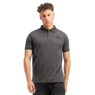 Image of Lonsdale Men&#039;s Lambston Polo Shirt, Anthracite/Black, L