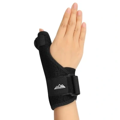 Image of supregear Thumb &amp; Wrist Stabilizer Splint Reversible Brace for Tendonitis, Arthritis, Joint Sprains, Carpal Tunnel, Trigger Thumb, Pain Relief, Fits Men and Women Left or Right, Black