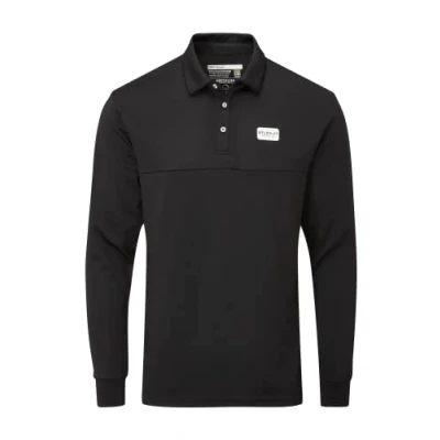 Image of Stuburt Men&#039;s Sport Tech Long Sleeve Polo Golf Shirt, Black, S UK