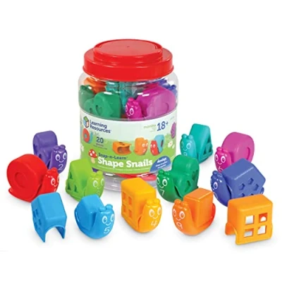 Image of Learning Resources Snap n Learn Shape Snails, Toddler Activities, Educational Toys, Set Colour, Teaching 20 Pieces, Age 18 Months+