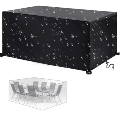 Image of Patio Furniture Protector Cover 185x80x90cm Xl Garden Cube,Rattan Covers Waterproof,Patio Table Cover,Outdoor Set Cover,Windproof Anti Uv for Outdoor