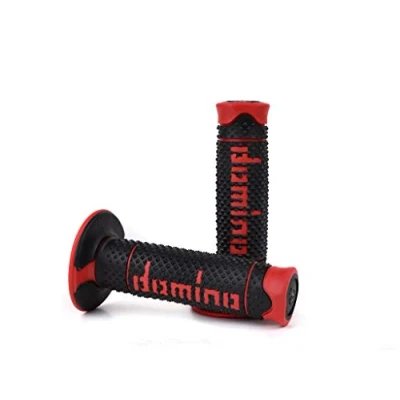 Image of Unbekannt Domino Rubber Grip Offroad Right Diameter 22 mm Length 120 Closed White/Black A26041C404