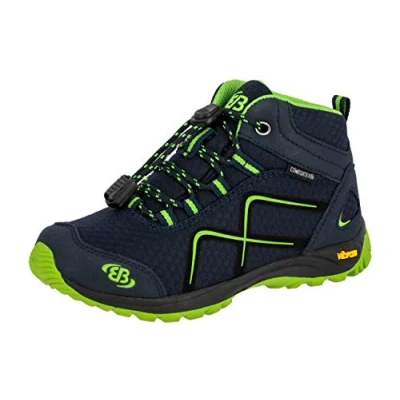 Image of Brütting Unisex Kids Guide High Rise Hiking Boots, Blue Marine Lemon Lemon, 9 UK