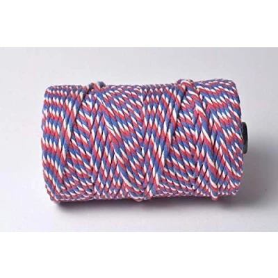 Image of 50m Everlasto Chunky Beautiful Baker&#039;s Tri Colour Cotton Craft Twine (4mm approx) (UNION JACK)