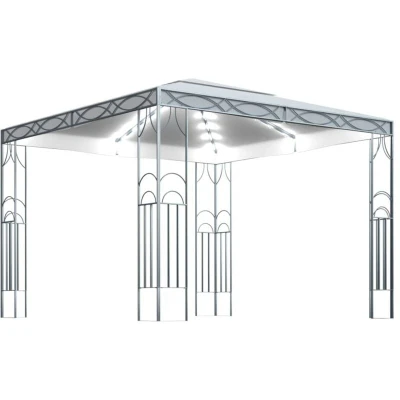 Image of vidaXL Gazebo with LED String Lights 300x300 cm Cream