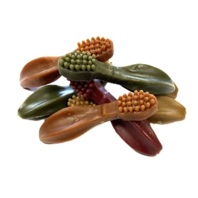 Image of *New* 10 x Large Toothbrush Vegetarian Dog Treats Chews 100% Meat Free Natural Vegetable Toothbrushes SLD