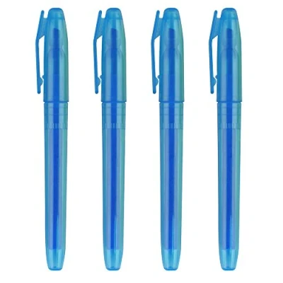 Image of eBuyGB Slim Fluorescent Highlighter Pen, Blue (Pack of 4)