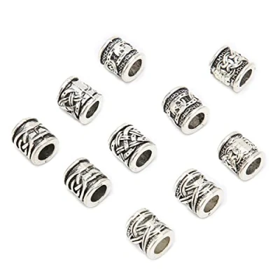 Image of Entatial Beard Beads , Alloy Dreadlock Viking for Hair and Decoration