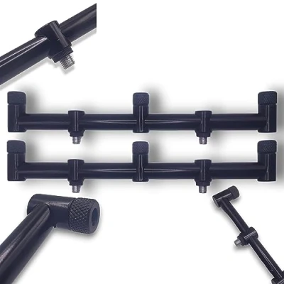 Image of 2 Lidsters 3 Rod Goal Post Buzz Bar Black 30cm Leg 16mm Carp Fishing