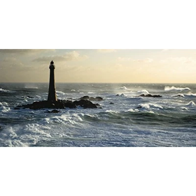 Image of The Art Group Jean Guichard (Phare De Skerryvore, Scotland) Canvas Print 50 x 100cm, Wood, Multi Colour, 100 1.3 cm