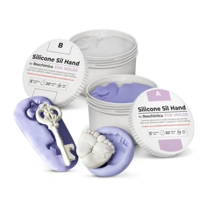 Image of Silicone rubber in paste for molds 1:1 SIL HAND, non toxic and rapid, shape stealing, easy to use, ideal of small objects anatomical parts (250 gr)