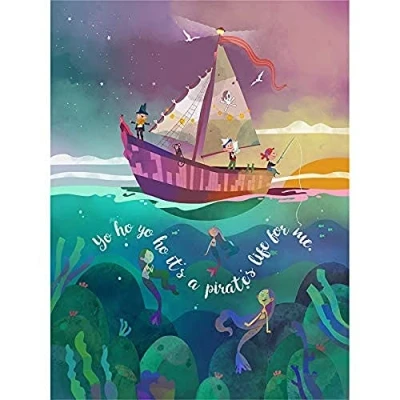Image of Wee Blue Coo Pirates Life Mermaids Wall Art Print